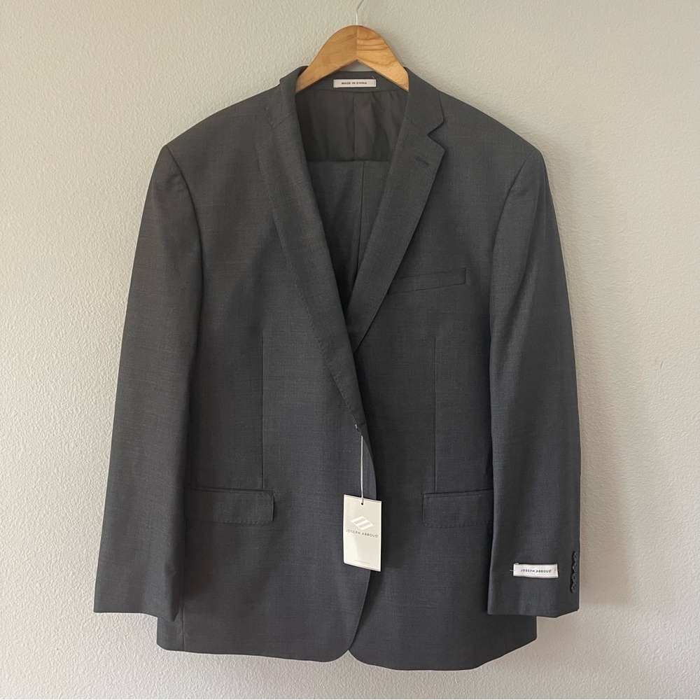 Joseph Abbound 2Pc Suit Gray Wool Blazer 48R /Pants 42x30